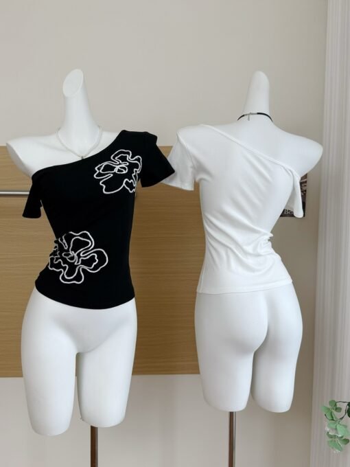 Vapetix S-XL  40 pieces of fine cotton American Spice Girls oblique shoulder three-dimensional flower craft short