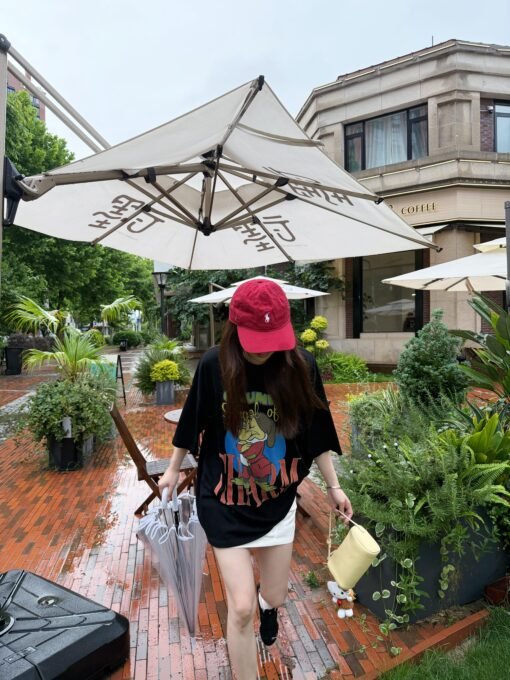 Vapetix M-2XL  Cotton 220g [combed tightly] summer new loose printed short sleeve T-shirt women's top - Kép 4