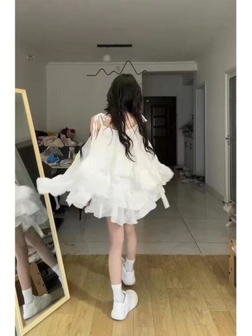 Vapetix S-XL  Sweet and Gentle Ruffled Sleeveless Strap dress Women's Summer Loose Slimming Vacation Half-length - 图片 2
