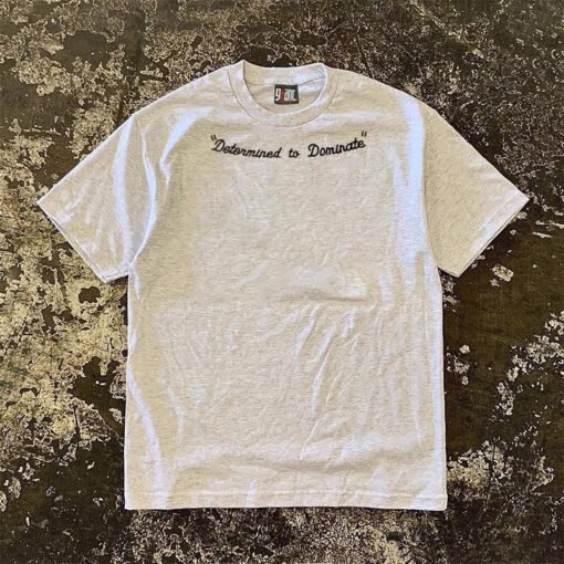 Vapetix S-3XL  [Tmall/recommend] Heavy 230g Double Yarn Pure Cotton Combed Tight American Letter Printed Short Sle