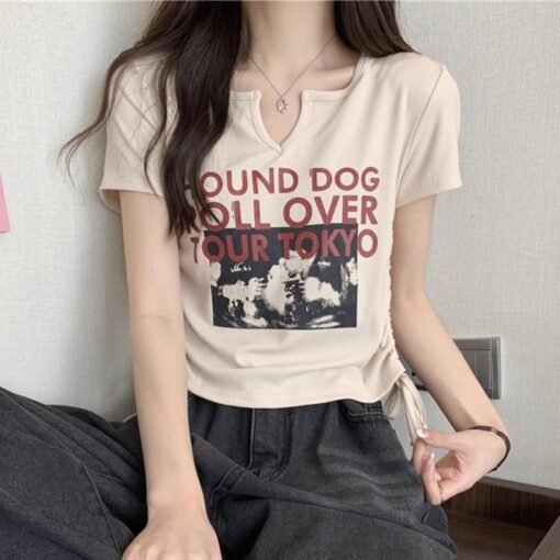 Vapetix S-XL  Official picture original version drawstring print straight shoulder short sleeve t-shirt women's b – Bild 2