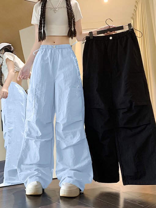 Vapetix S-4XL  Original version processed edge blue ice silk work pants for women summer thin new quick-dry paratr - Afbeelding 3