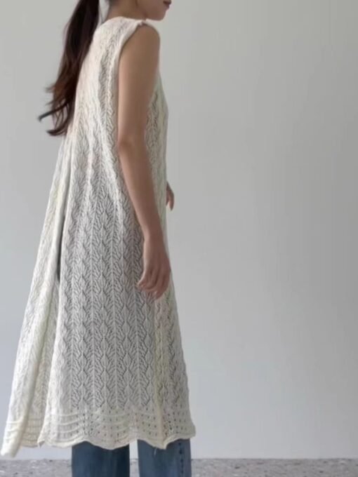 Vapetix Universal code-Universal code  Casual and simple air-conditioning, long gown, slit, knitted hollow dress, summer layered atmospher - Pilt 2