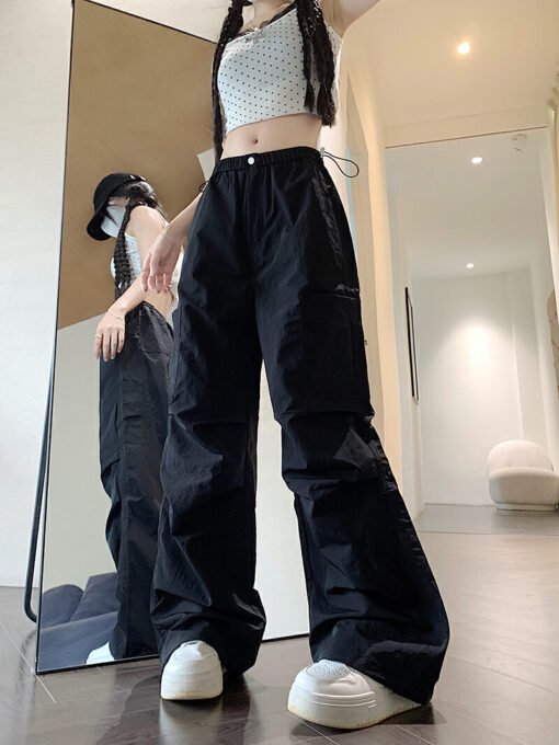 Vapetix S-4XL  Original version processed edge blue ice silk work pants for women summer thin new quick-dry paratr - Afbeelding 4