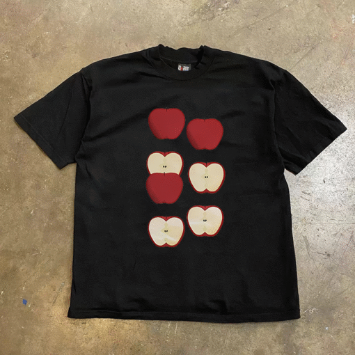Vapetix S-3XL  [Tmall/recommend] heavy 230g double yarn cotton combed tight apple pattern printed short sleeve T-s