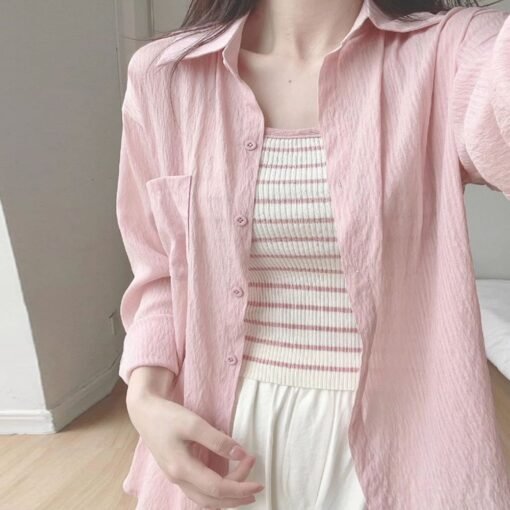 Vapetix M-2XL  Official Pink Summer 2025 New Thin Breathable Sun Protection Polo Collar Long Sleeve Shirt Jacket - Kuva 3