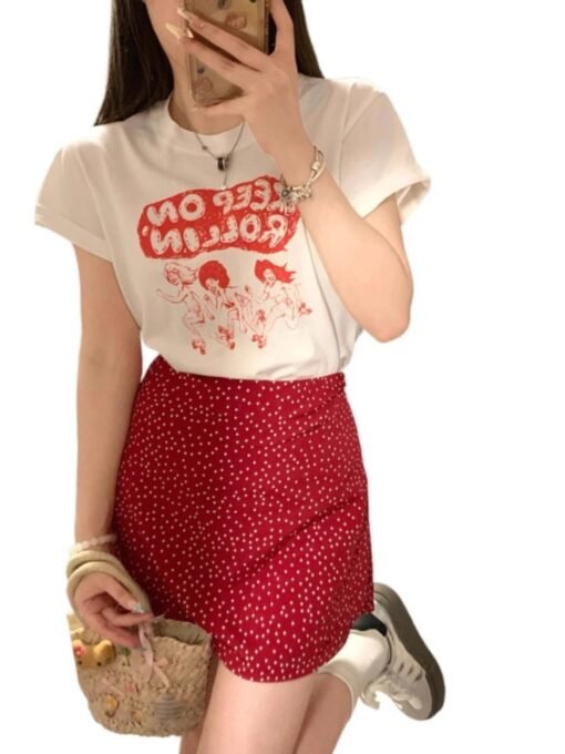 Vapetix S-2XL  Official figure cotton 40 220g (92% cotton 8% spandex) shoulder short sleeve T-shirt women's printi - Pilt 2