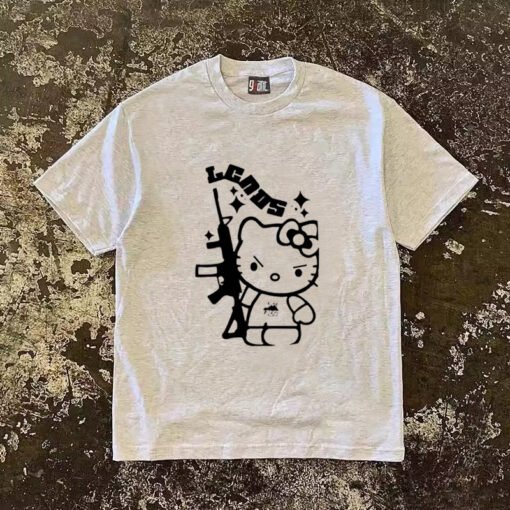 Vapetix S-3XL  [Tmall/recommend] heavy 230g double yarn cotton combed tight cat letter printed short sleeve T-shir – Bild 2