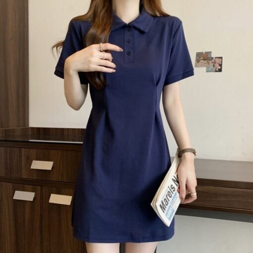 Vapetix S-XL  Foreign trade solid color real photo summer clothes women's clothes and slit mid-skirt - Pilt 8