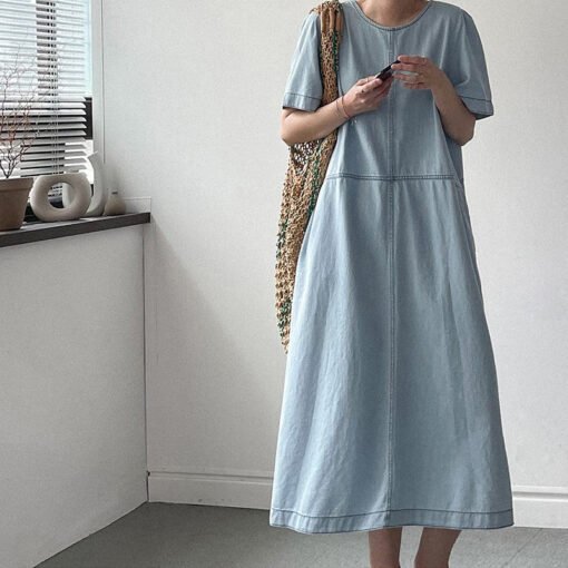 Vapetix Universal code-Universal code  Chic Korean loose slim denim dress - Pilt 2