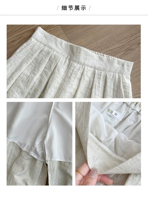 Vapetix M-2XL  Japanese and Korean Style Retro Ice Silk Linen Crepe Wide Leg Pants for Women Summer Loose Drape Fl - Kuva 4