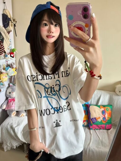 Vapetix M-2XL  [Live Quality 21 220g Combed Tight 100 Cotton Back Bag Collar Short Sleeve T-Shirt] Letter Printed