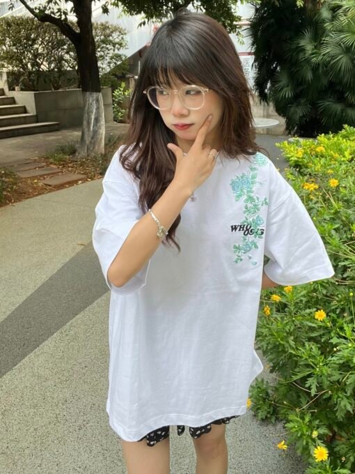 Vapetix M-2XL  X09# [embroidery lining cloth 19 220g cotton threaded collar] summer new couples short sleeve – Bild 2