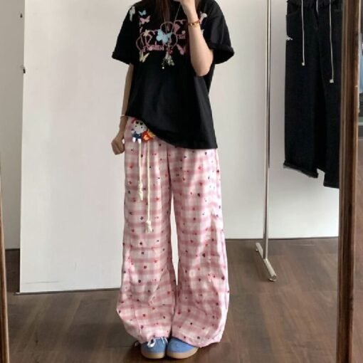 Vapetix S-XL  Summer Contrast Striped Patchwork Long Pants Leisure Comfort Versatile American Retro Curved Knife - Imagen 6