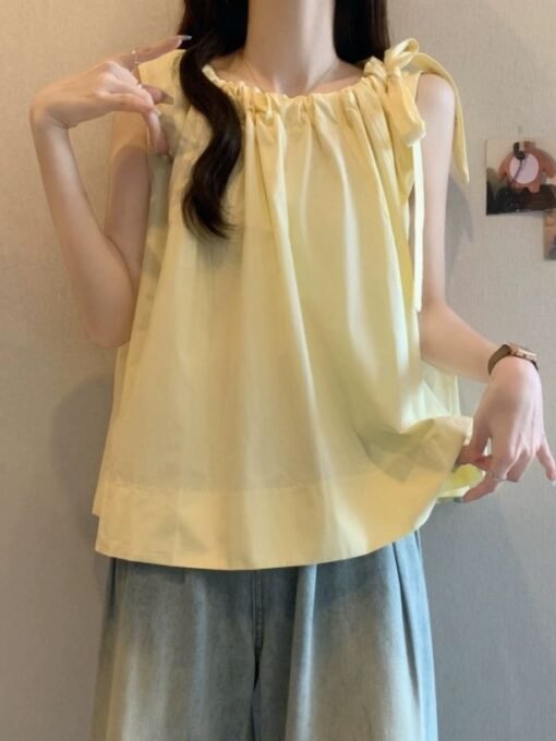 Vapetix S-XL  Qin Le [Official Original Cloth] Yellow Vest Women's Summer Beautiful Dopamine Unique Beautiful Sho - Obrázek 4