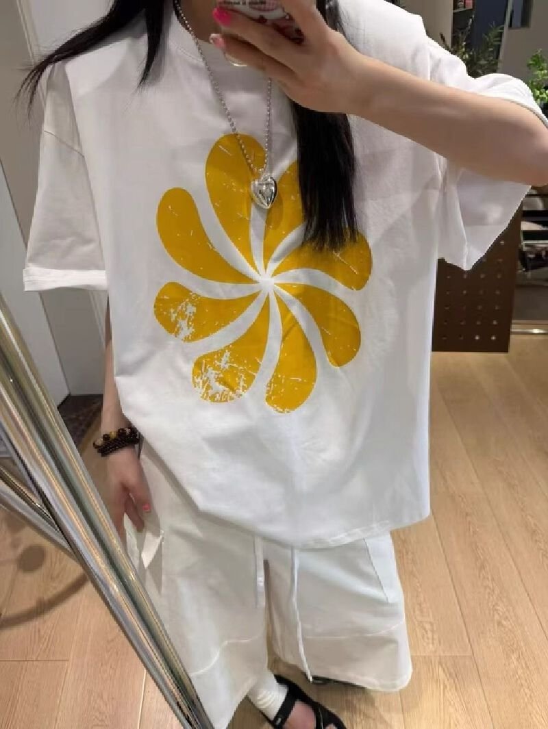 Vapetix S-3XL Official Image 21 Piece 100% Cotton 210g Relaxed Loose Cartoon Print Short-Sleeve T-Shirt for Women – Bild 5