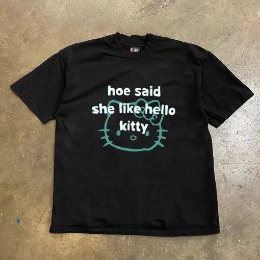 Vapetix S-3XL  [Tmall/recommend] Heavy 230g Double Yarn Pure Cotton Combed Tight hoe Cat Printed Short Sleeve T-Sh – Bild 2