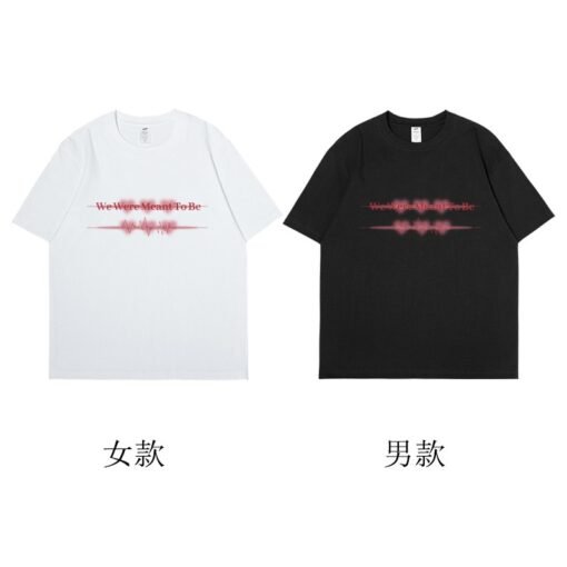 Vapetix S-3XL  [220g Combed Cotton] Different Couple Dress High-end Sense Niche Unique Short-sleeved T-shirt Summe – Bild 3