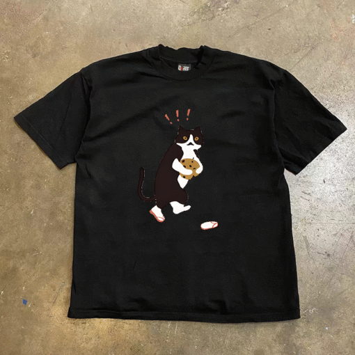 Vapetix S-3XL  [Tmall/recommend] heavy 230g double yarn cotton combed compact kitten pattern printed short sleeve - Pilt 2