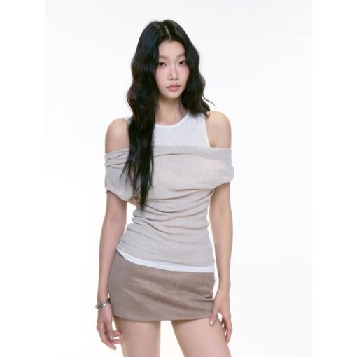 Vapetix S-XL  WITHMIN Vest Women's Summer Outer Wear Slimming Pure Desire Unique and Beautiful Shoulder-free Spic – Image 5