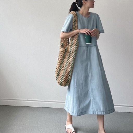Vapetix Universal code-Universal code  Chic Korean loose slim denim dress - Pilt 4