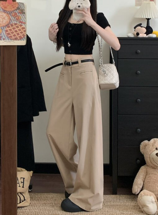 Vapetix S-2XL  Photographed! 2025 Summer Elastic Waist Front Pocket New Loose Casual Suit Pants for Women and Girl – Bild 5
