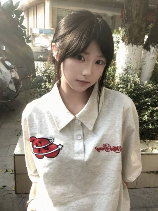 Vapetix M-2XL  Polo skin embroidery (cotton 220g combed compact) short sleeve T-shirt women – Bild 3