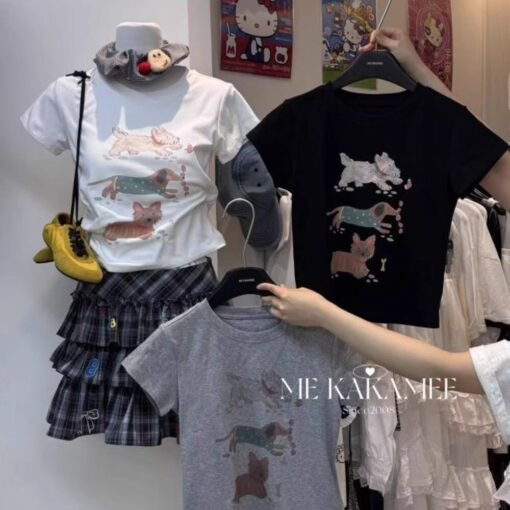 Vapetix S-2XL  Official figure cotton 40 220g (92% cotton 8% spandex) shoulder short sleeve T-shirt women's printi - Imagen 4
