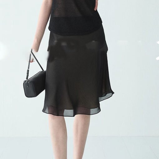 Vapetix XS-L  Fashionable proportions hazy and transparent tulle silk + wrinkled sand washing silk double-layer f