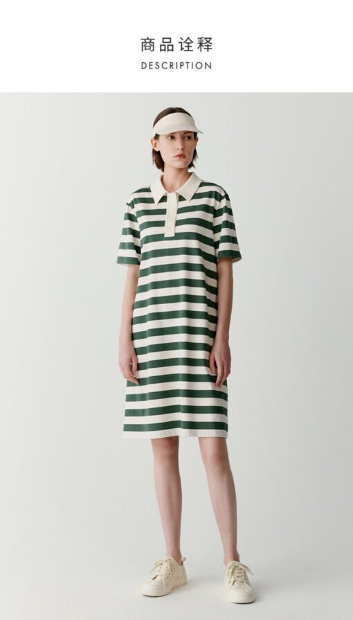 Vapetix S recommended weight 90-110 pounds-XL Recommended Weight: 131-140 pounds  IC Small الذرة Polo Striped Dress for Women 2025 Summer Cotton Fabric Straight Tunic Dress Casual M