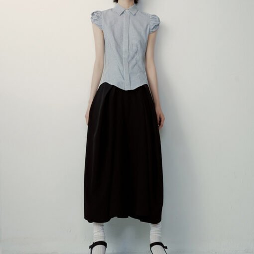 Vapetix XS-L  FUSS 25SS Cocoon Story_Handmade Pleated + Deconstructed Splicing_Ya Black Lantern Skirt 2025 Summer