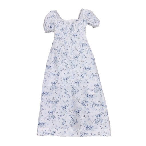 Vapetix S-XL  P.tre "Hadab's Blue Dream Butterfly" linen printed agile French dress 2025 summer new – Bild 2