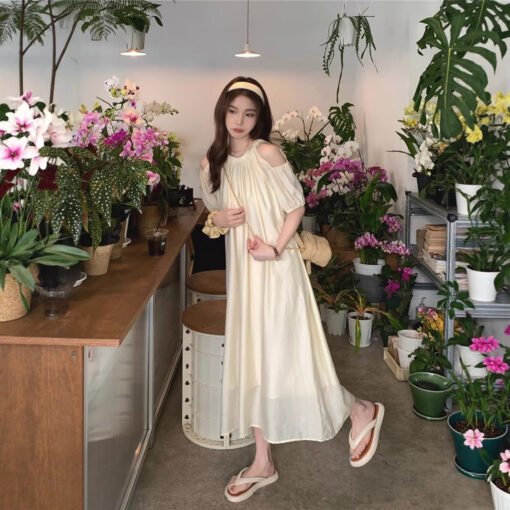 Vapetix L suggests 80-120 pounds.-Suggested weight range for 4XL: 240-300 lbs  Fat MM 300 pounds plus-size French-style V-neck off-shoulder dress for women, autumn loose and slen - Obrázek 2