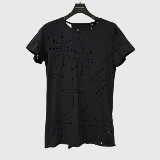 Vapetix S-L  SUBHUMAN Women's | New Hollow-out Crochet Slimming Top Women's Back Unique Splicing Design T-shirt - obrazek 2