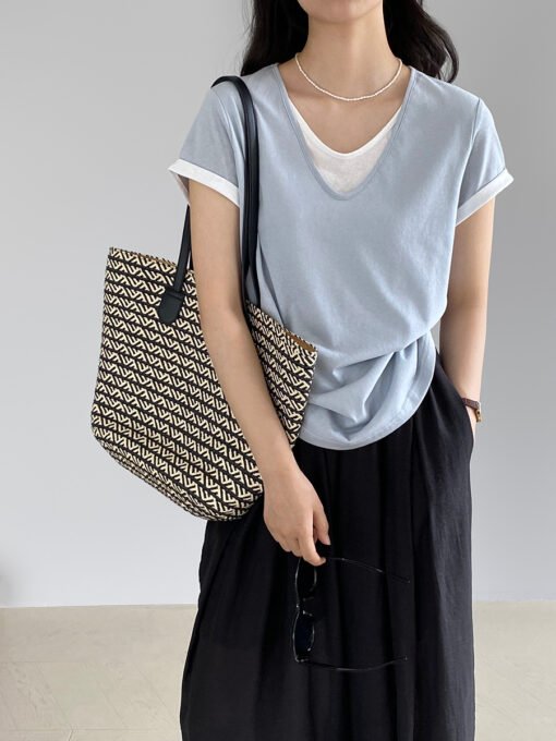 Vapetix S-M  Women's Summer High-End Han Style Korean Women's Short-Sleeve T-Shirt Women's Summer Casual Top Wom - Kép 3