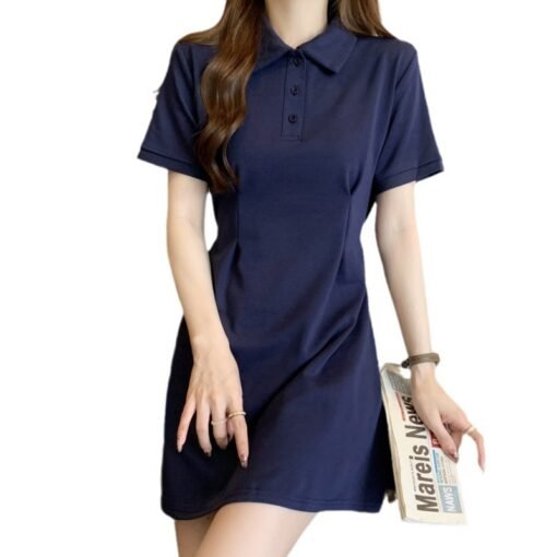 Vapetix S-XL  Foreign trade solid color real photo summer clothes women's clothes and slit mid-skirt - Pilt 3