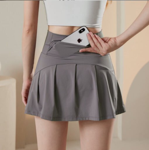 Vapetix S-L  Lulu Same Skirt Nylon High Elastic Ice Silk Tennis Skirt Thin Breathable Yoga Anti-running Sports S – Bild 2