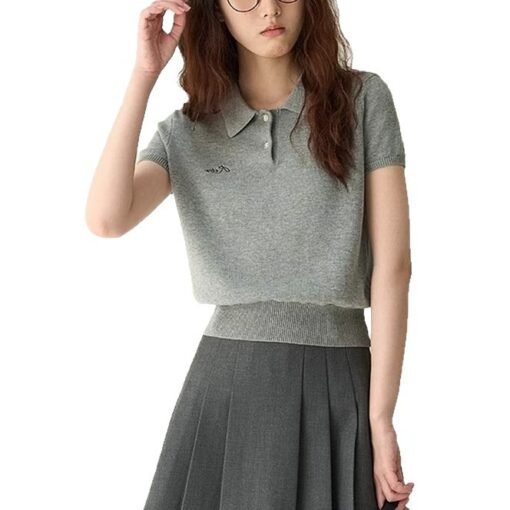 Vapetix Free Size-Free Size  Cotton/Short Sleeve Knit Top for Women - 2025 Summer New Arrival Alphabet Embroidered Short-Sleeve - Afbeelding 3