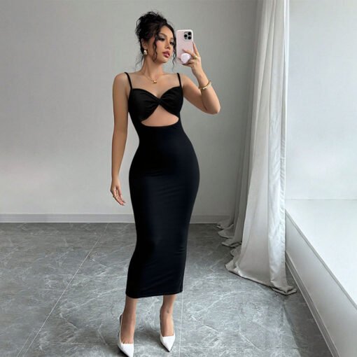 Vapetix S-XL  Shein Independent Store Cross-Border Women's Evening Gown Summer Sleeveless Straps Sexy Elegant Hig - Pilt 2