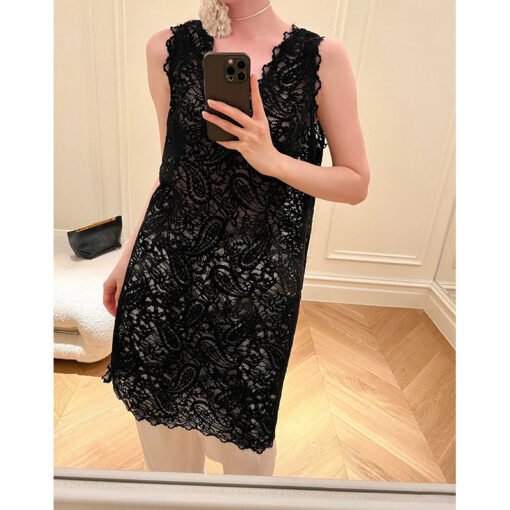 Vapetix S-XL  Factory Wholesale 2025 New Arrival Corset Lace Detail Side Slit V-Neck Top for Women - Afbeelding 5