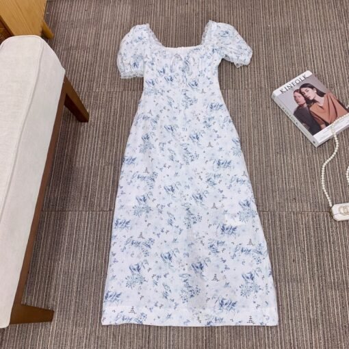 Vapetix S-XL  P.tre "Hadab's Blue Dream Butterfly" linen printed agile French dress 2025 summer new – Bild 3