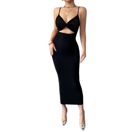 Vapetix S-XL  Shein Independent Store Cross-Border Women's Evening Gown Summer Sleeveless Straps Sexy Elegant Hig - Pilt 5