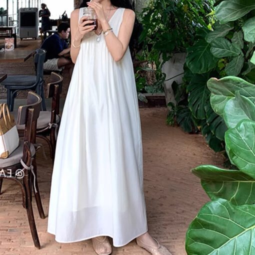 Vapetix S-M  EAR R Tiansi texture v-neck comfortable loose silhouette sleeveless vest long vacation commuter ver - Obrázek 3