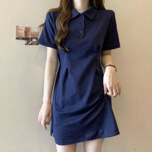 Vapetix S-XL  Foreign trade solid color real photo summer clothes women's clothes and slit mid-skirt - Pilt 4