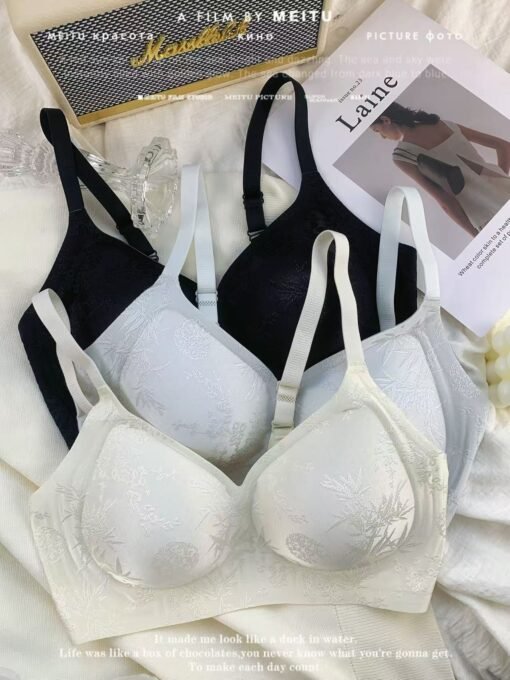 Vapetix M（34/75ABC)-2XL（40/90ABC）  New Chinese Style National Style Embossed Jacquard Light Luxury Underwear Women's Traceless Breatha - Obrázek 4