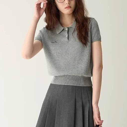 Vapetix Free Size-Free Size  Cotton/Short Sleeve Knit Top for Women - 2025 Summer New Arrival Alphabet Embroidered Short-Sleeve - Afbeelding 6