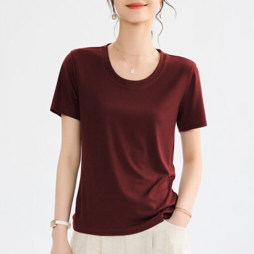 Vapetix M-XXXL  Tencel Lyocell Short-Sleeve U-Neck 2025 Mask T-Shirt Stylish Casual Elastic Quick-Dry Summer Top fo - Pilt 4