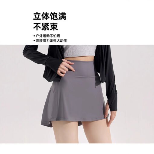 Vapetix S-L  Lulu Same Skirt Nylon High Elastic Ice Silk Tennis Skirt Thin Breathable Yoga Anti-running Sports S – Bild 5