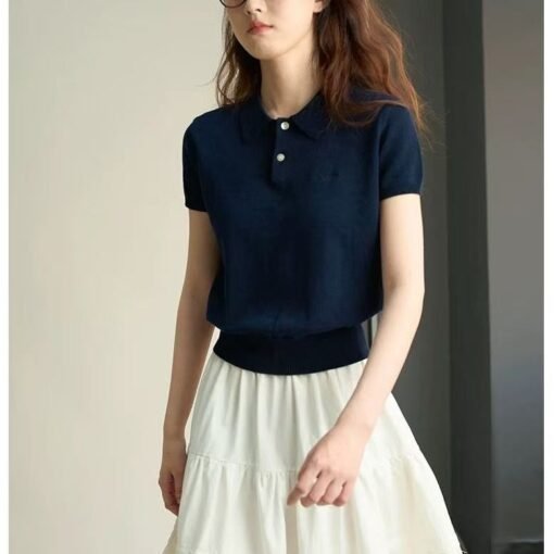 Vapetix Free Size-Free Size  Cotton/Short Sleeve Knit Top for Women - 2025 Summer New Arrival Alphabet Embroidered Short-Sleeve - Afbeelding 7