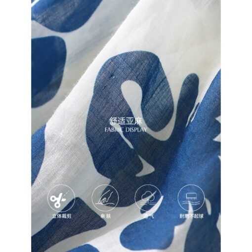 Vapetix S-L  Sinan Garden Story French retro plant silhouette print A-line suspender dress linen SN7623 - Obrázek 6